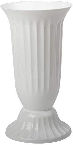 Außen Vase für Garten oder Grab in runder Form sehr robustem Kunststoff mit abnehmbarem Stand-Fuß