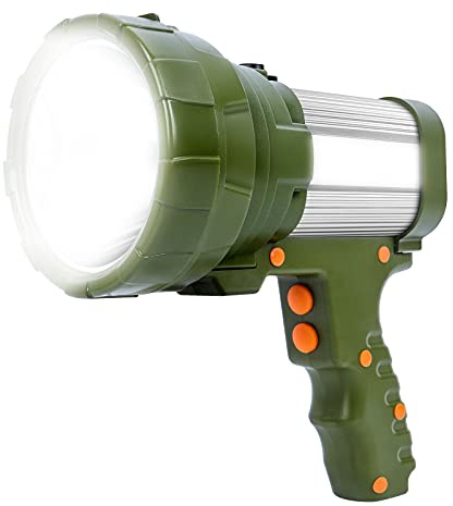 YBQZ Torcia LED Ricaricabile, Torcia Alta Potenza 15000 Lúmenes 10000mAH 6 Modalità Torcia Lanterna IPX4 Impermeabile Lampada Emergenza Portatile per Campeggio Caccia Riparazione Ciclismo Escursioni