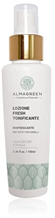 Almagreen Lozione Spray Rinfrescante, Adatto per tutti i tipi di Capelli, Spray Elimina odori con fragranza Menta 100ml