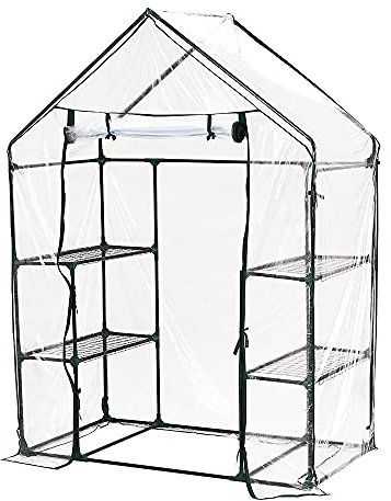 Panana 4 tier shelves - 2 on each side Greenhouse with PVC Cover 143cm