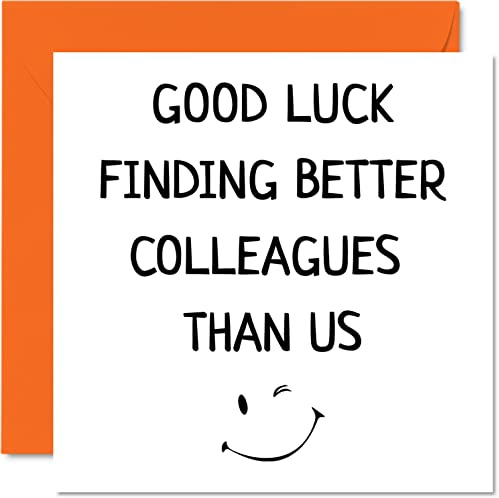 Sorry Your Leaving Good Luck New Job Karte 145 mm x 145 mm Grußkarten | Finding Better Colleagues Than Us