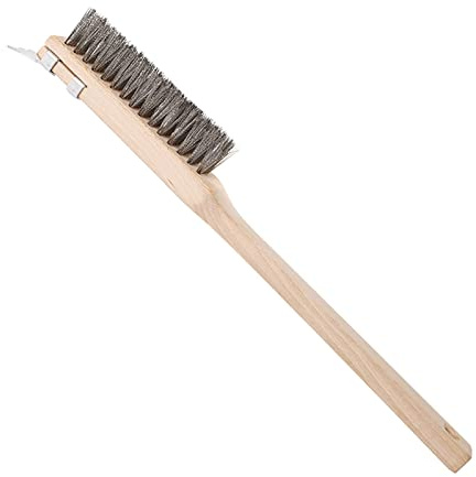 Pizza Stone Brush - Pizza Stone Cleaner Palmyra | BBQ Cleaning Tool with Wooden Handle, Pizza Oven Accessories Kitchen, Metal Grates and Oven Jianpan