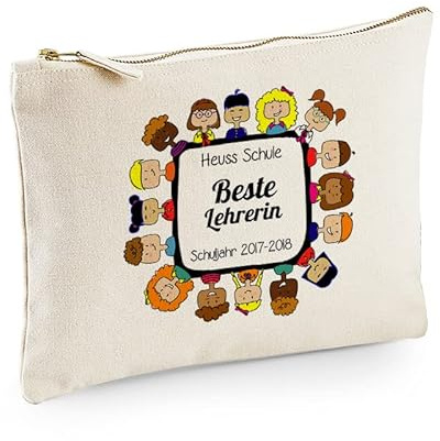 Amikado Personalisierbares Mäppchen aus Baumwolle - Danke Lehrer(in) - Geschenk zum Schuljahresende