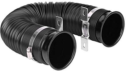 BOROCO 76mm Auto Ansaugrohr, Erweiterbar auf 0.8m, Verstellbares Universal Auto Kaltlufteinlassrohr, Schwarz