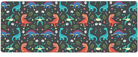 KIDINN Mauspad mit Cartoon-Dinosaurier-Druck, für Büro, Schreibtisch oder Gaming, rutschfeste Tastatur