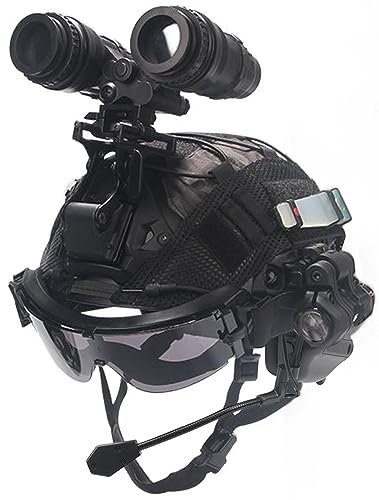 PERTID Airsoft Paintball Schutzhelm Set, Fast Helm Mit Multicam-Helmüberzug, Brille Und Kopfhörer NVG-Modell Taktische Ausrüstung Für Outdoor Jagd CS Spiel