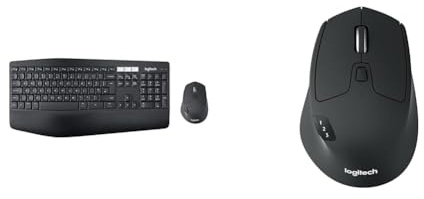 Logitech MK850 Kit Tastiera e Mouse Wireless Multidispositivo, Bluetooth 2.4 GHz & M720 Triathlon Mouse Wireless Multidispositivo, Bluetooth, Ricevitore USB Unifying