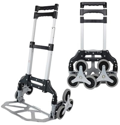 Dönges Treppensteiger Robuste Sackkarre mit maximaler Traglast von 75 kg | Sackkarre klappbar mit Expander Seil für sicheren Halt | Einfacher Transport auf Treppen und unebenen Flächen | Umzugshilfe