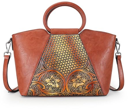 LETEULO Sac à Main Femme Sac Bandoulière Femme Cabas Sac D'épaule Sac Fourre-Tout avec Bandoulière Ajustable Marron