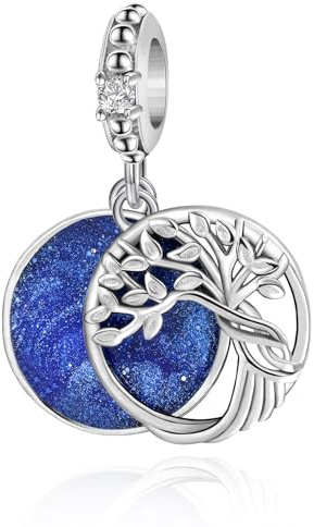 BIZK Charms Argent Sterling 925 Femmes Bijoux Pendentifs Compatible pour Bracelets Collier pour Les Mères, Les Amis, Les Amoureux (Breloque Arbre de Galaxie)