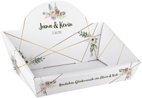 Geschenkkorb zur Hochzeit mit Personalisierung zum Befüllen (Blumen, 42,5 cm x 24 cm x 28 cm (B/H/T))