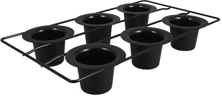 Alipis 6 Cup Muffin Pan Carbon Steel Nonstick for Home Kitchens Baking | Black Finish, Six-cup Design, Easy Cleanup, Family Gatherings, Strong Build, Oven Use