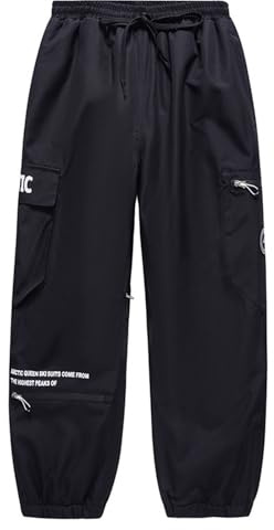 Ansenesna Skihose Damen Herren Wasserdicht Baggy Snowboardhose Elastisch High Waist Skihose Winter Elastischer Bund Ski Hosen Für Männer Frauen Lang Hoher Bund Schneehose Mit Gummibund Skihosen