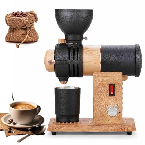 Macinacaffè Elettrico, Macinacaffè Elettrico Automatico Regolabile con Rugosità di Macinazione a 10 Marce, capacità Chicchi di 250 g, con Macinatura Regolabile tramoggia, Espresso/Goccia/Versare A