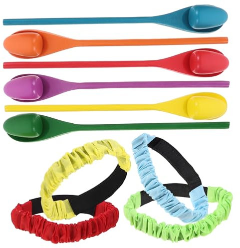 ibasenice Wooden Spoon Ball Holder Toy Egg Spoon Race Game Sensory Toys for Toddlers