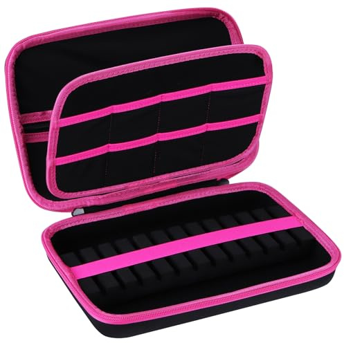 Peyyargo Duro Skyddsfodral kompatibel med 12 metallpilar (svart + röd rosa)