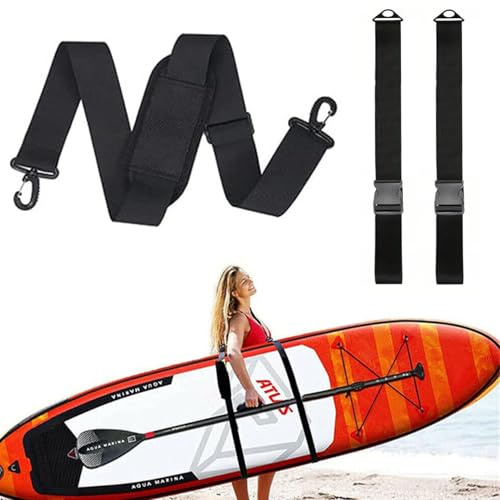 Ompinda Paddelboard-Tragegurt, verstellbar, Kajak, Surfbrett, Paddelboard, Schultergurt, SUP-Tragegurt mit gepolsterter Schulterschlinge für Paddleboards, Surfbretter, Longboards