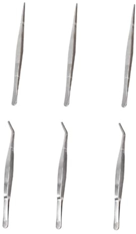 Angoily 6 Pièces Pince à Épiler Acier Inoxydable Pince à Plantes Grasses Outil De Jardinage Accessoire De Jardinage Pour Transplantation De Semis Plantation De Fleurs Culture De Plantes Ép