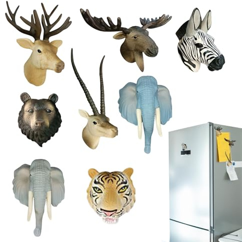 Tier Magneten Für Kühlschrank - 8 Stück Haftende Tier Kühlschrank Magneten Für Kinder - 3D Deko Ästhetisches Spielzeug Für Zuhause Wand