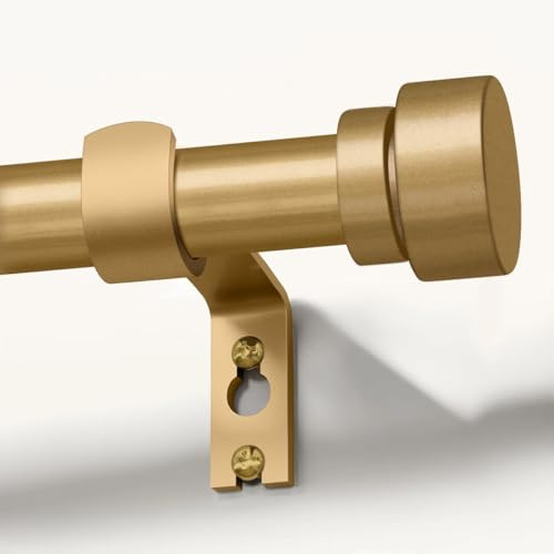 Gormena Gold Curtain Pole Extendable Metal 80-218cm for Eyelet Curtains