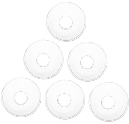 ERINGOGO 6pcs Candle Drip Protectors and Wax Catchers for Taper Candle Holders, Round Glass Drip Stoppers for Wedding, Church Service and Home Decoration