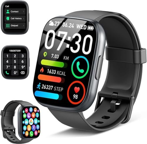 Cillso Smartwatch uomo donna 1,95 pollici HD touch orologio fitness con funzione telefono, 110 + modalità sportive Smart Watch Fitness Tracker con cardiofrequenzimetro del sonno, contapassi, IP68