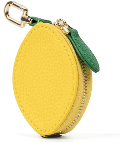 Mini Taschenanhänger Damen, Fruit Bag Charms, Coin Purse, Süßer Leder Münztaschen, Münzbeutel, Y2K Taschen Accessories für Frauen Mädchen Rucksäcke Geldbörse Handtaschen Weihnachten (Zitrone)