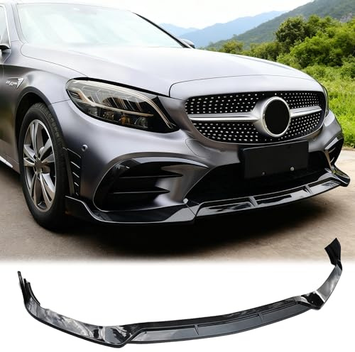 MUTUSAISI Séparateur Lèvre Avant pour Mercedes Benz Classe C W205 C205 S205 (Uniquement AMG Line C43 2018-2021,Voiture becquets Avant Pare-Chocs Corps pelles Garde Spoiler Accessoires(Noir Brillant)