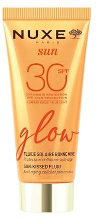 Nuxe Sun Glow SPF30 Sun-Kissed Fluid 50 ml hochwirksamer Sonnenschutz-Creme für das Gesicht mit natürlichem strahlendem Finish, Schutz vor Hautalterung, UVA-Schutz