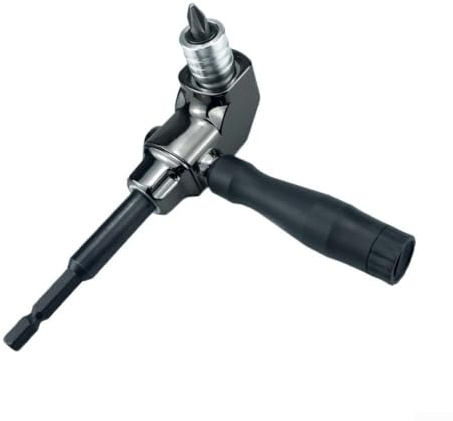 Eawfgtuw Pour tournevis à angle droit avec dégagement rapide/4 pour embouts hexagonaux, outil adaptateur de tournevis autobloquant à 90 degrés, métal de 6,35 mm (a)
