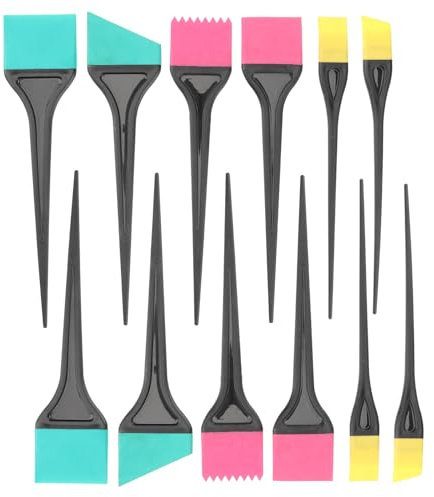 NOLITOY 2 Ensembles Set de Pinceaux Silicone pour Coloration Cheveux Kit Professionnel pour Teinture Décoloration et Balayage à Domicile et Salon Brosse Ergonomique pour Application