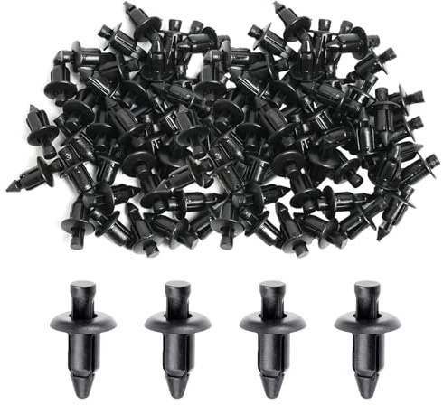 XENQITO 50 pezzi Rivetti in Plastica da 6 mm, Clip di Plastica Rivet Moto Carenatura Trim Pannello di Fissaggio per Yamaha Suzuki Kawasaki, Rivetti in Plastica per Auto, Clip di Fissaggio Auto