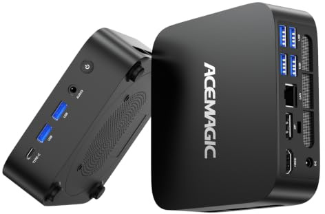 ACEMAGIC K1 Mini PC Windows 11 Pro AMD Ryzen Embedded R2544(Beat 3500U/3550H/N100/10110U)8GB DDR4 256GB M.2 SSD Mini Computer 4K Triple Display via USB-C/HDMI/DP, Gigabit LAN for Business/Home/Office