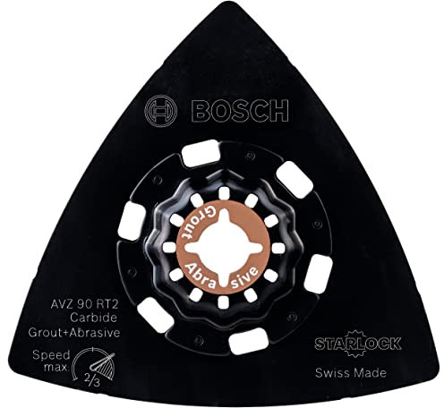Bosch Accessories 2609256 F13 Schleifplatte AVZ 90 RT2 Körnung 20 Zubehör Starlock, schwarz 2609256F13