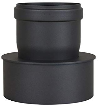 LANZZAS Pelletrohr Erweiterung von Ø 80 mm auf Ø 120 mm in grau Pelletrauchrohr Pelletofenrohr Pelletkaminrohr Ofenrohr