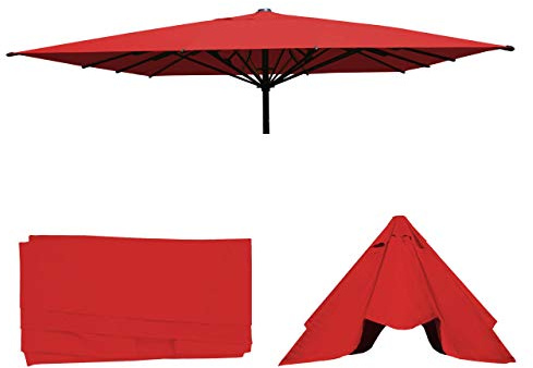 Ersatz-Bezug für Gastronomie Sonnenschirm HWC-D20AM, Sonnenschirmbezug Ersatzbezug, 5x5m (Ø7,2m) Polyester - rot