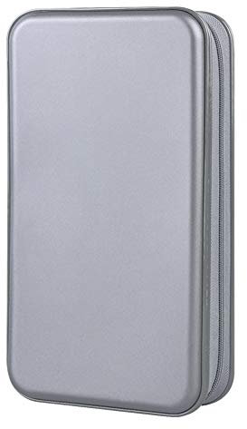 alavisxf xx CD Tasche, 96 CD/DVD Tasche Hartplastik CD Taschen Aufbewahrung Schutzhülle DVD Lagerung CD Tasche für Kinder Auto (Grau, 96 Kapazität)