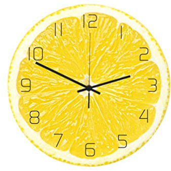 Supvox Wanduhr Lemon Küchenuhr Wand Design Stille Zitronen Wanduhr Für Wohnzimmer Schlafzimmer
