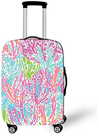 DOTBUY Elastisch Kofferhülle, 3D Reise Kofferschutzhülle Gepäck Cover Reisekoffer Hülle Schutz Bezug Schutzhülle Waschbare Reisetasche Kofferbezug (Farbmalerei,L (26-28 Zoll))