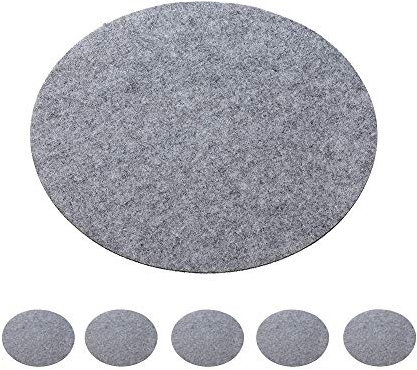 Cepewa 6er Set Tischset Filz hellgrau Untersetzer Rund Platzset Tischdekoration Set Tischauflage (1 x 6er Tisch-Set hellgrau)