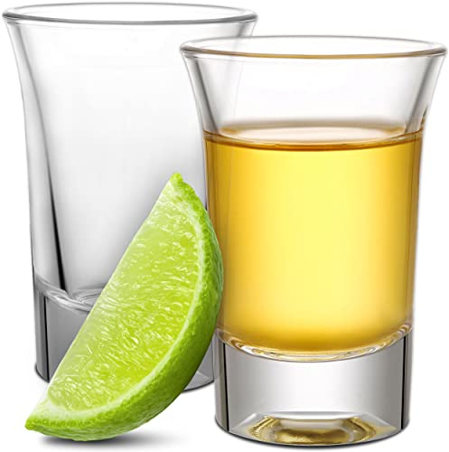 Praknu 24 Schnapsgläser aus Glas 4cl - Spülmaschinenfest - Standfest dank dickem Boden - Shotgläser für jede Party