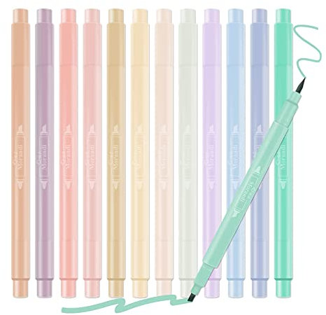 12 Stücke Textmarker Pastell, Marker Stabilo, Text Marker, Textmarker Set, Highlighter Pen, Marker Stifte, Twin Marker, Bürogeräte For Journaling Note Taking School Office Stationary