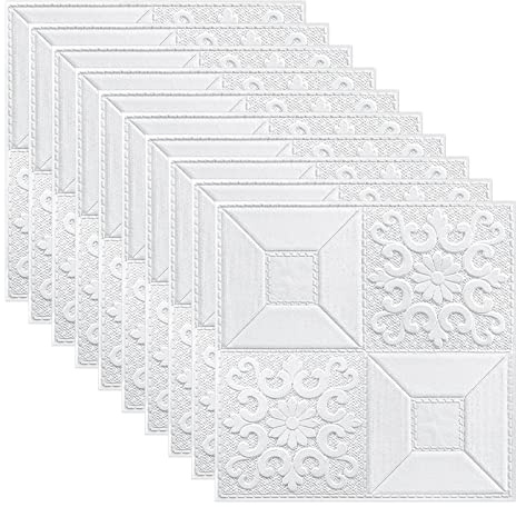 3D-Wandpaneele, 35 x 35 cm, Ziegelsteintapete, 3D-Fliesen-Wandaufkleber, Selbstklebende Schaumstoffplatten für Wohnzimmer, Schlafzimmer, 20 Stück