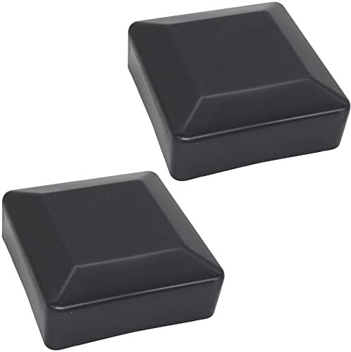 SKIR'CO (2 pcs) Fence Post Caps, Square 70 x 70 mm Grey Plastic Caps for Fence Posts, Anthracite Grey RAL 7016 Colour