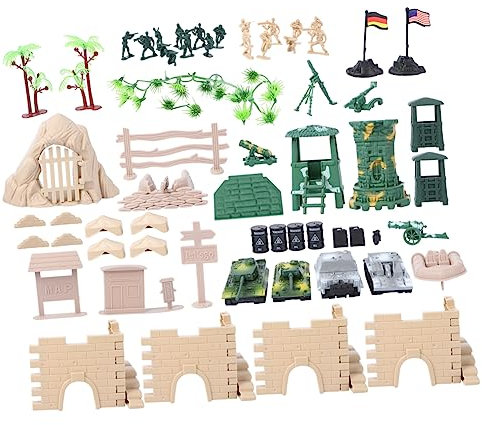 ibasenice 100stücke Militärisches Sandmodell Spielset Zaun Und Sandbag Für Sandtischspiele Miniatur-Perimeter-umgebung Für Fördert Kreativität Und Vorstellungskraft