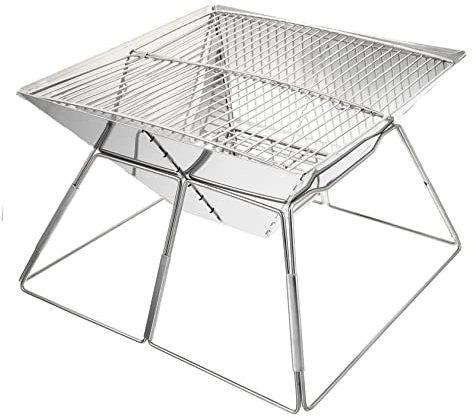 Kisangel Campingkocher 1 Stück Klappgrill er Grill Grill Herd e Grills Holzkohle Schaschlik Grill Klappbar Für Den Außenbereich Bratpfanne Grill Herd Brenner Edelstahl Grill
