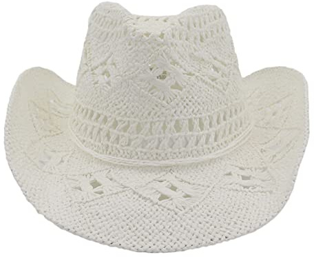 Cowboyhut Strohhut Damen Herren Sommerhut Sonnenhut Strandhut Westernhut Panamahut Unisex Cowboy Hut Cowgirl Hüte Faltbar Krempe Sommerhut