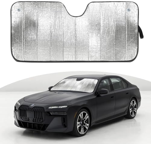 gunhunt 1 réflecteur UV pour pare-brise de voiture, 145 x 70 cm d'épaisseur, housse d'isolation thermique pour fenêtre avant, garde votre véhicule au frais, design double face, panneau occultant