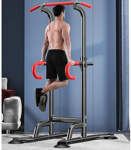 Stazione per trazioni, Stazione per barra per trazioni multifunzione Power Tower con stazione per dip per palestra domestica Allenamento per la forza di tutto il corpo Carico