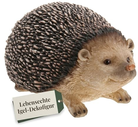 MIJOMA Zauberhafte Igel Dekofigur für Garten und Balkon, Wetterfestes Polyresin, 20cm - Charmante Gartendekoration
